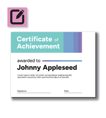 Certificate - Modern - 11" x 8.5"