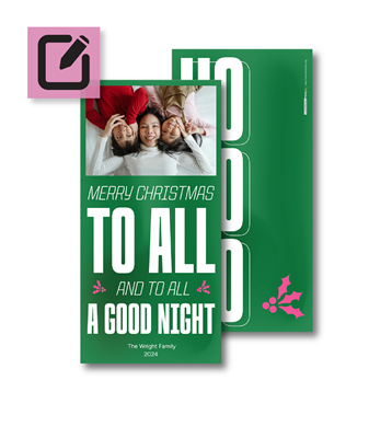 Postcard - Merry Christmas to All - 4" x 8"