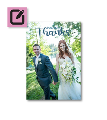 Greeting Card - Wedding Thanks - 7" x 5"