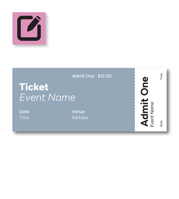 Ticket - Admission - 8.5" x 3.5"