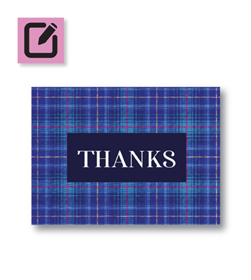 Greeting Card - Plaid - 5" x 3.5"