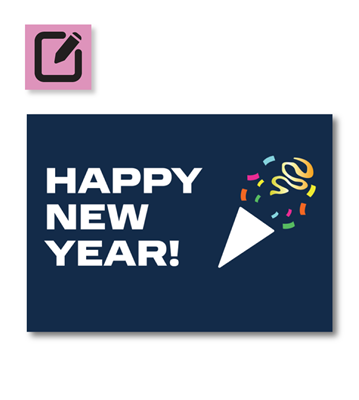 Greeting Card - New Year Confetti - 7" x 5"