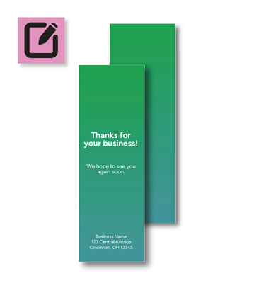 Bookmark - Message and Business - 2" x 6"