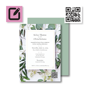 Postcard - Wedding Invitation - 5" x 7"