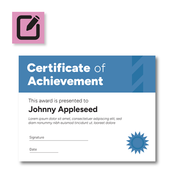 Certificate - Bold - 11" x 8.5"