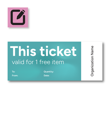 Ticket - Voucher - 8.5" x 3.5"